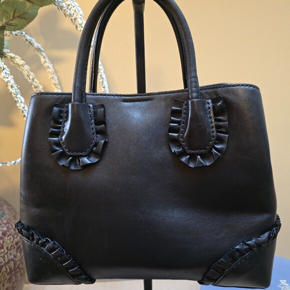 EUC Michael Kors Mercer Gallery Ruffled Satchel - Picture 2 of 4